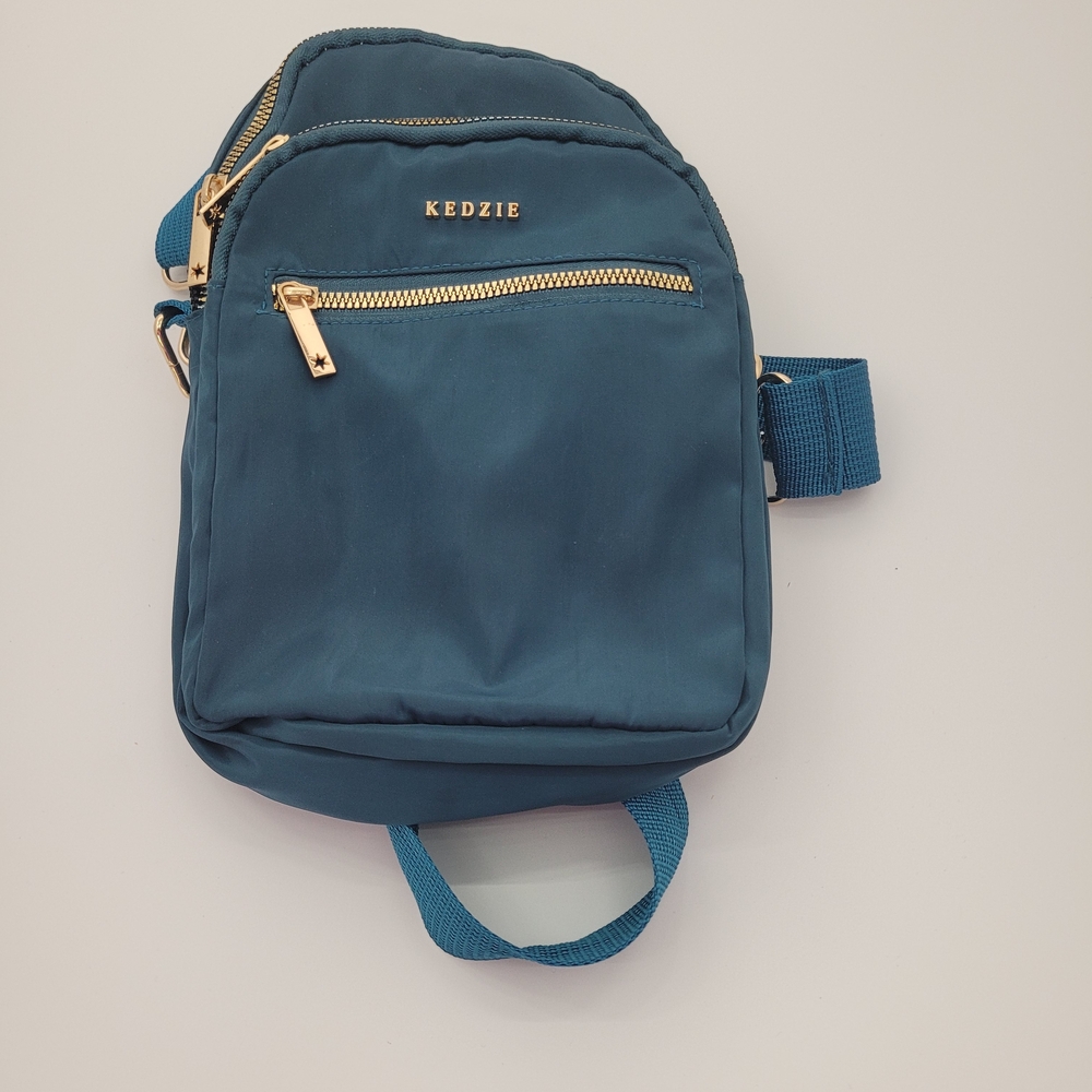 Kedzie Teal Crossbody Bag with Gold Accents